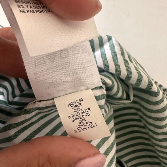 Janie & Jack Boys Green & White Striped Button-Down Shirt 18-24 Months - Picture 7 of 7